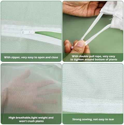 3Pcs Plant Covers from Insects, Bird Netting Barrier for Blueberry