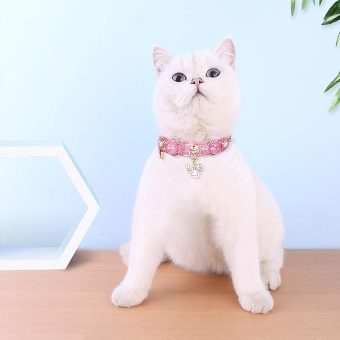 PetsHome Cat Collar, Dog Collar, PU Leather Adjustable Pet Collar - Image 5