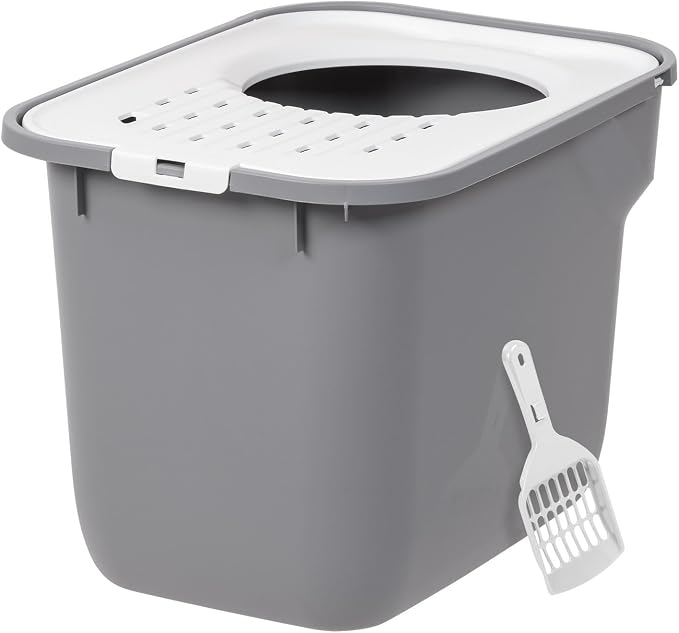IRIS USA Cat Litter Box, Large Cat Box Enclosure, Top Entry - Image 5