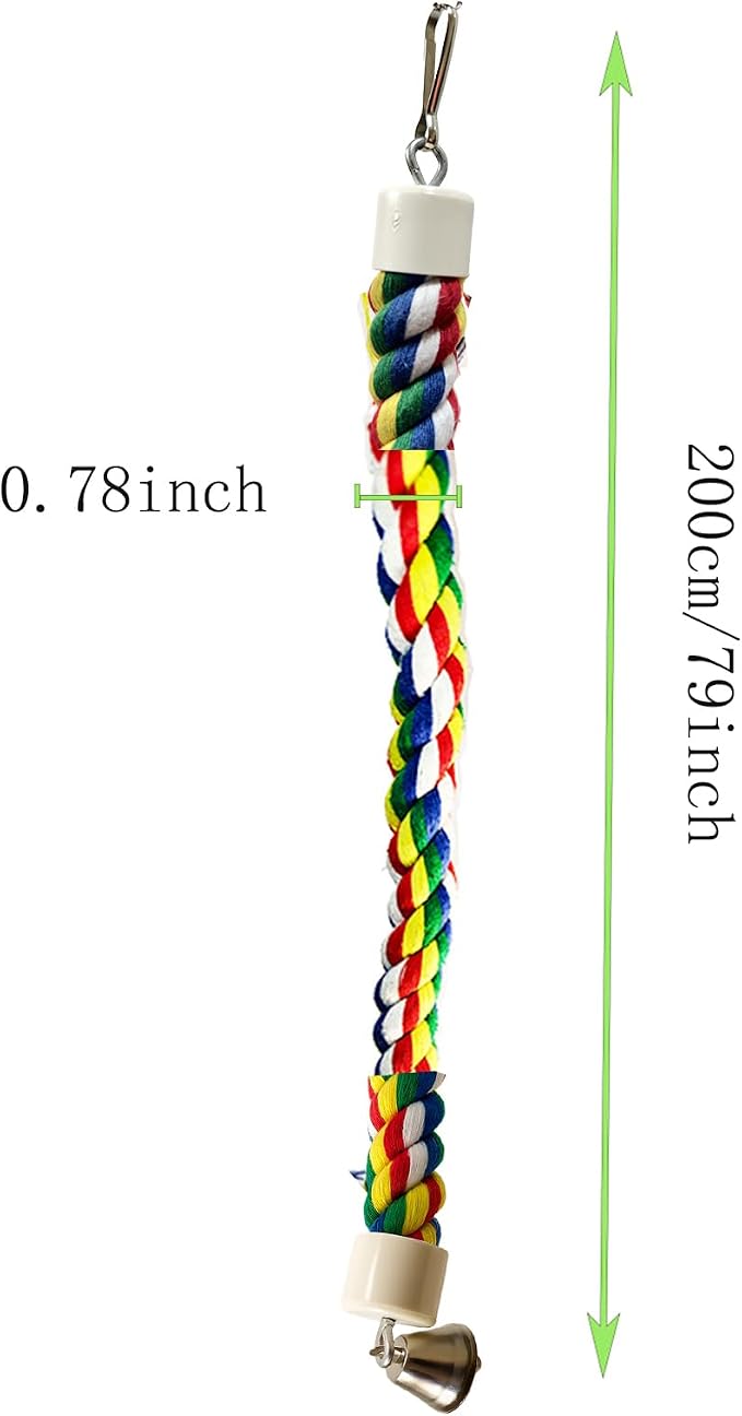 79'' Bird Perch, Bird Rope Perch & Birds Swing Set, Bird perches - Image 4