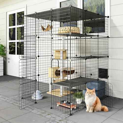 Oneluck 55 Inch Catio Outdoor Cat Enclosure with Super Large Enter