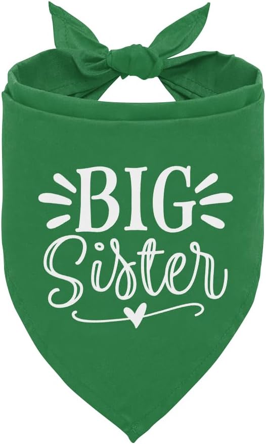 Big Sister Dog Bandana, 25 x 17 Inches, Comfortable, Water Resistant, Geometric by ZPPRJF