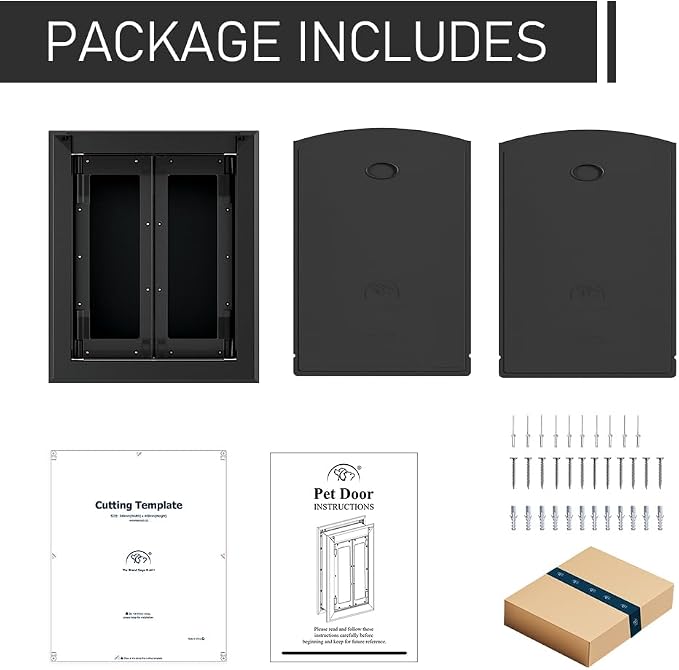 【PATAPLUS】 Aluminum French Large Dog Door, Strong Double Magnetic Flaps - Image 8