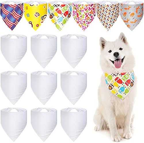Weewooday 30 Pieces Sublimation Heat Transfer Dog Bandana Triangle Dog Scarf - Image 7