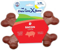 Chew’EMS X Bone Dog Chew Toy for Aggressive Chewers – Long-Lasting Bacon Flavor by Chewems