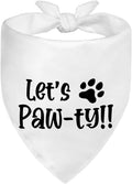 Let's Paw-ty White Dog Bandana, Cute Pet Birthday Bandana Gifts by Unknown