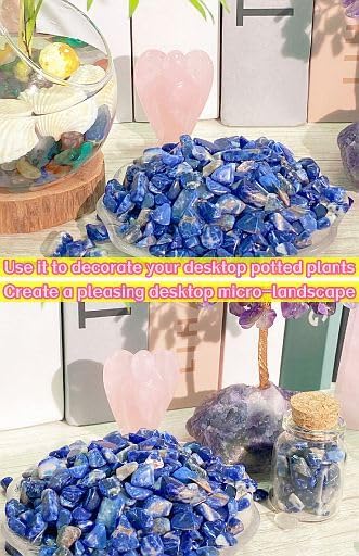 YATOJUZI Blue Sodalite Aquarium Gravel Rocks Bulk Wholesale Tumbled Crystals - Image 5