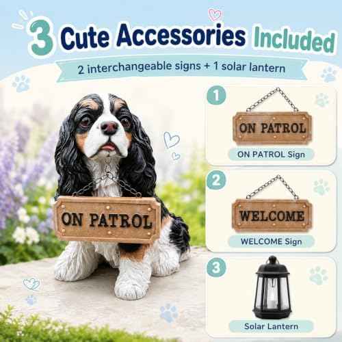 Tricolor Cavalier King Charles Spaniel - 12.99 Inch Outdoor Dog