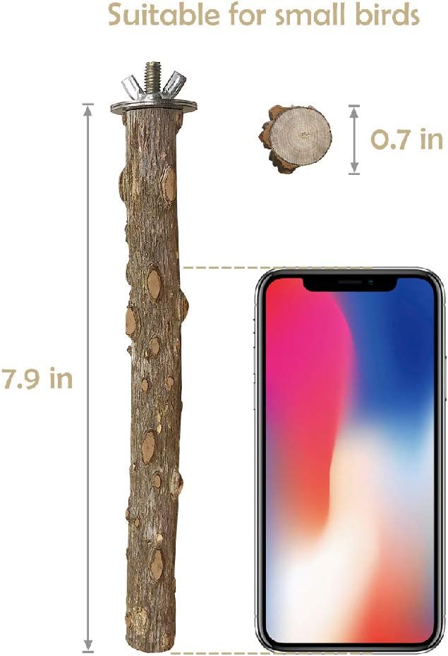 Bird Perch 4 PCS Natural Wood Stand Parakeet Toys Bird Cage Accessories - Image 5