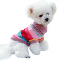 Rainbow Puppy Sweater for Small Dog Pullover Knitted Dog Sweatshirt Cable Cat by Anelekor