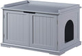 unipaws Cat Litter Box Enclosure Furniture, Cat Washroom, Hidden Litter Box by unipaws