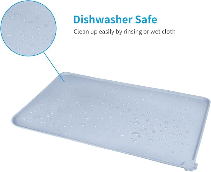 AUDWUD Silicone Waterproof Pet Feeding Mats, Anti Slip Bowl Pad, Dog Mat - Image 5