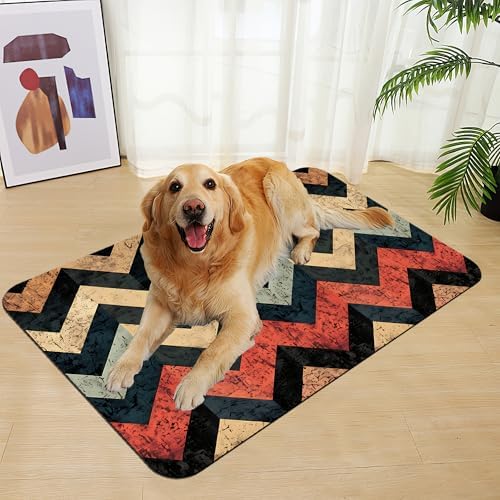 Vintage Plaid Pet Food Mat for Cats and Dogs–Absorbent Quick Dry