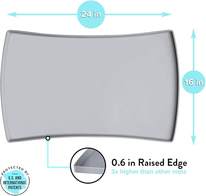 CatGuru Cat Food Mat, Small & Large Pet Food Mat, 100% Waterproof Cat Placemat - Image 2