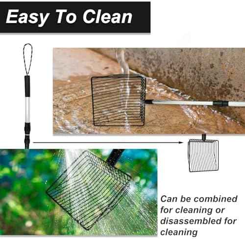 Chicken Poop Scooper 3 in 1 Adjustable Long Handle Litter Metal Scoop