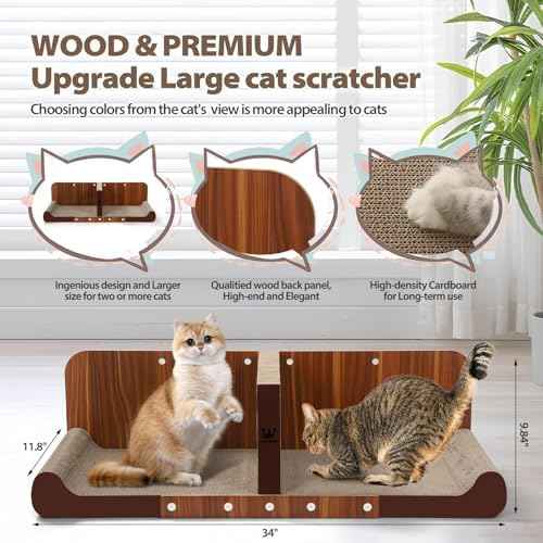 34 Inch Cat Scratcher Bed, Upgraded Cardboard Scratching Pad, Extra