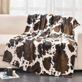 Bnuitland Brown Cow Print Flannel Throw Blanket (50x70 Inches), 300