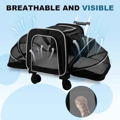 Pet Carrier On Wheels - Airline Approved Expandable Cat Carrier with