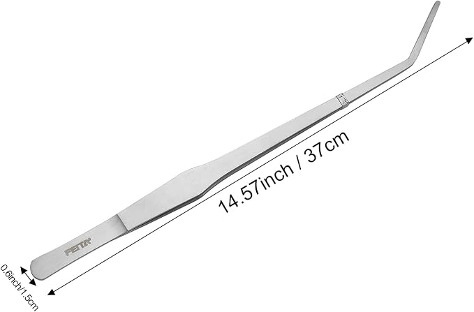 FEITA Extra Long 15 Inch Tweezer Stainless Steel Curved Tip - Image 3