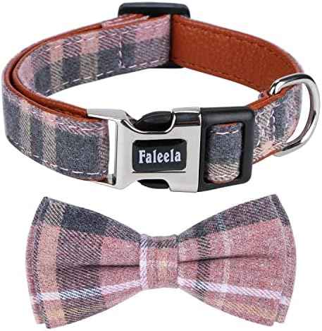 Faleela Cute Soft Girl Dog Collar with Bow, Bowtie Dog Collar for