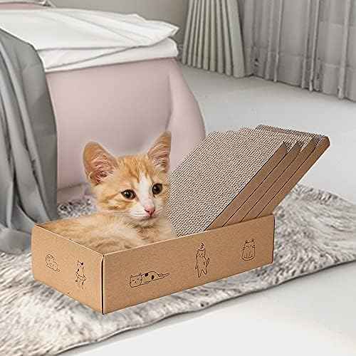 4 Packs in 1 Cat Scratch Pad with Box, Cat Scratcher