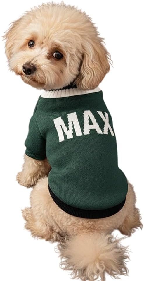 Personalized Dog Sweater Custom Pet Knit Outfit Warm Soft Puppy Apparel by GrewearFashion