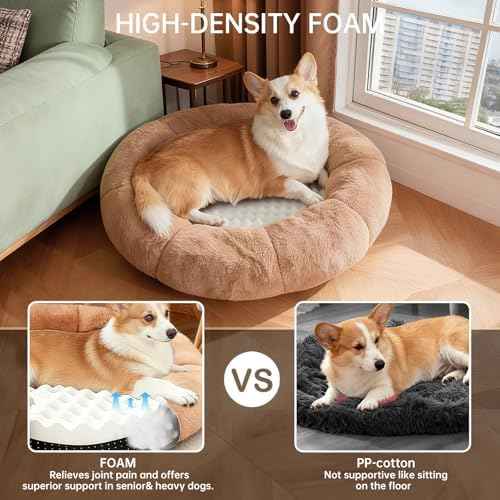 OhGeni 31 inches Calming Donut Orthopedic Dog & Cat Bed for Medium
