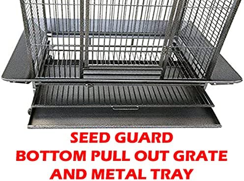 Extra Large Wrought Iron Dome Top Bird Cage, Black-Vein - GlobalHabitat Supply