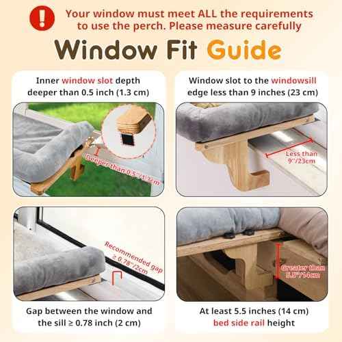 [Ready to Gift] PURRHOUSE 45LBS Cat Window Perch with Bolster, Hammock