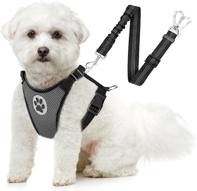 SlowTon Dog Seat Belt Harness for Car, Dog Car Harness Adjustable Mesh by SlowTon