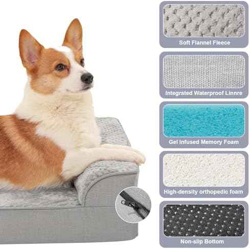 Rainmr Memory Foam Orthopedic Dog Bed, Washable Dog Couch with