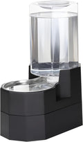 Sfozstra Large Dog Water Dispenser: 7L Raised Gravity Gray Automatic Stainless by Sfozstra