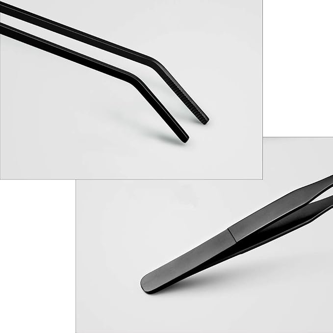 15 inch Black Curved Aquarium Tweezers Stainless Steel Curved Tweezer - Image 3