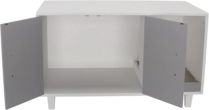 GDLF Modern Wood Pet Crate Cat Washroom Hidden Litter Box Enclosure Furniture - Image 9