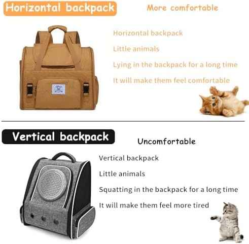 Pet Backpack Carrier for Small Dogs Medium Cats, Puppies,Breathable