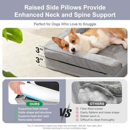Rainmr Memory Foam Orthopedic Dog Bed, Washable Dog Couch with