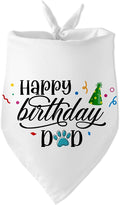 Happy Birthday Dad Black Dog Bandana Pet Scarf Accessories Funny Cute Puppy by Wlesinzt