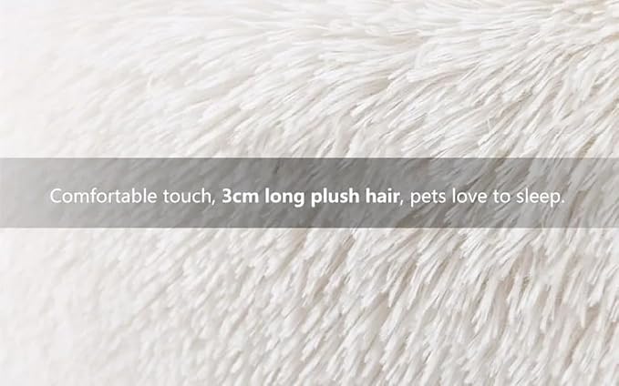 White Faux Fur Cat & Dog Beds 20 inches - Image 4