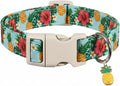 Summer Dog Collar with Tropical Pattern, Cute Dog Collar by Britwicfr