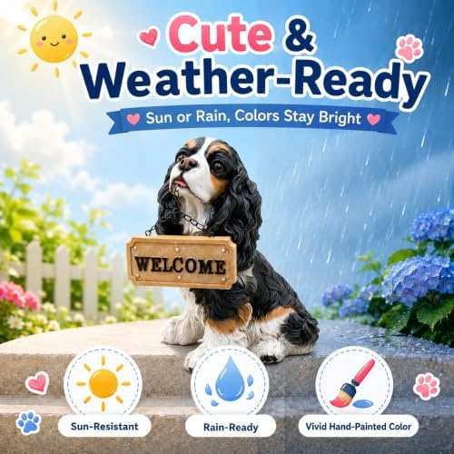 Tricolor Cavalier King Charles Spaniel - 12.99 Inch Outdoor Dog
