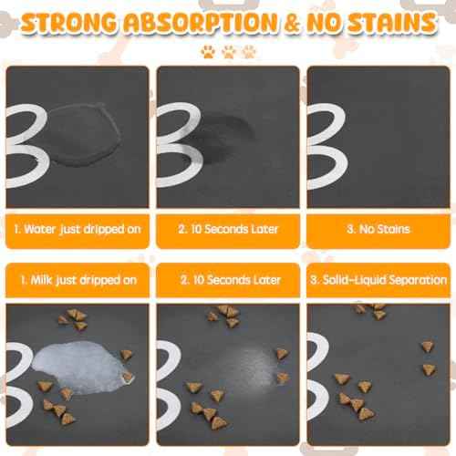 Dog Food Mat, 39.4"x31.5" Largest Absorbent Dog Mat for Food and