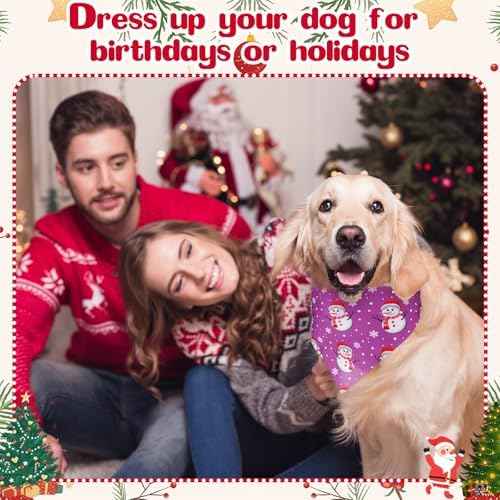 Aliceset 180 Pcs Christmas Dog Bandanas Bulk Christmas Bandanas for