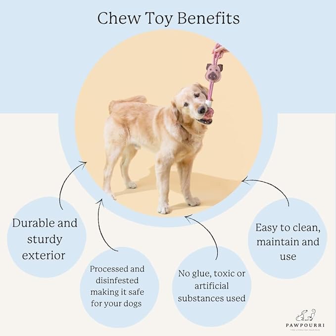 Natural Jute Dog Chew Toy – Smiley Shape, Tough & Durable Puppy Teething Toy - Image 8