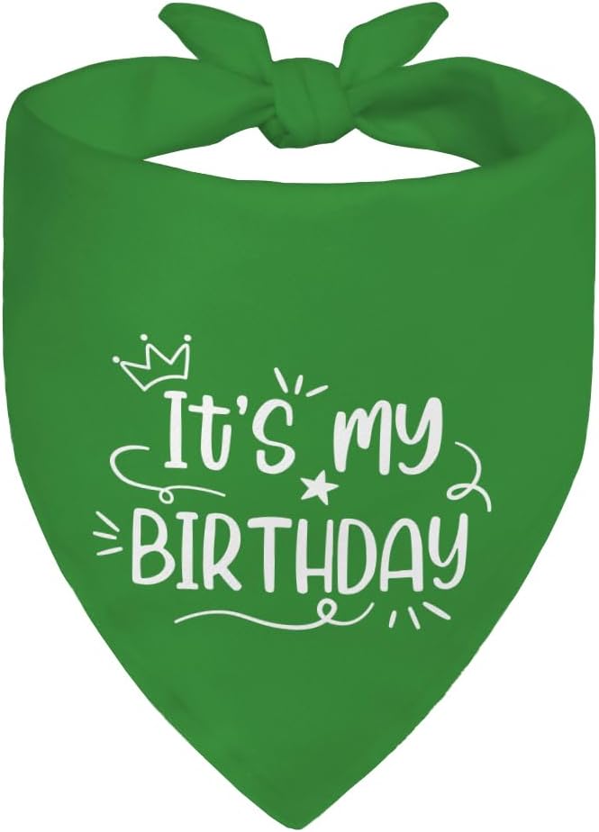 It's My Birthday Green Dog Bandana, Birthday by Unknown