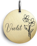 Cats Dogs ID Tags Personalized Engraving Birth Flowers Pattern by Acatinthetree