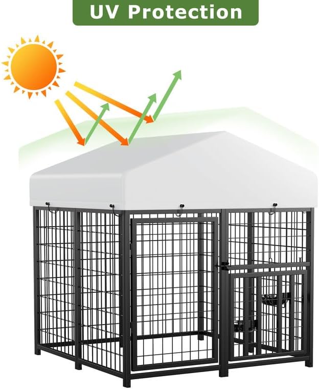 ROOMTEC Large Dog Kennel Outdoor Pet Pens Dogs Run Enclosure Animal Hutch Metal - Image 6