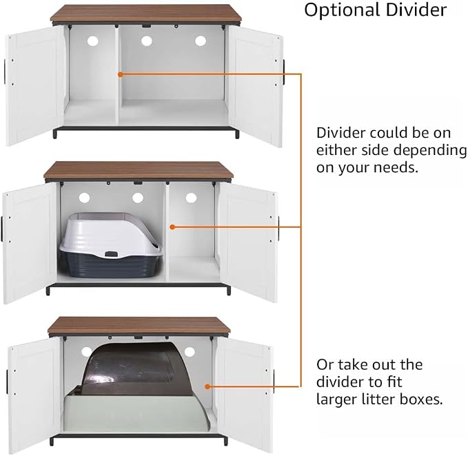 unipaws Extra Large Cat Litter Box Enclosure Furniture - Image 5
