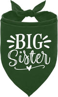 Big Sister Bandana for Dogs, Pet Pregnancy Announcement, Dark Green Dog Bandana by ZPPRJF