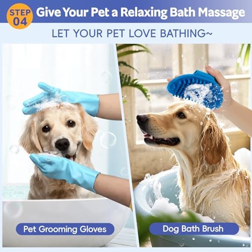 Bath Grooming Kit for Pets, 10pcs Dog Brush for Shedding with Dog Nail