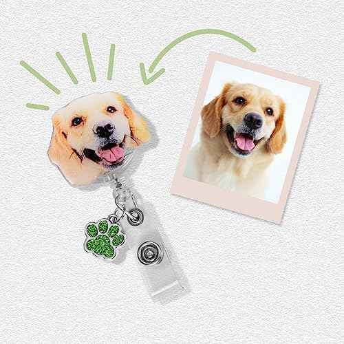 callie Personalized Pet Badge Reel - Custom Dog & Cat Photo, Cute ID